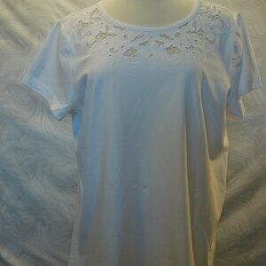 Isaac Mizrahi Live! Jersey Top w/ Eyelet Size XL  (121)